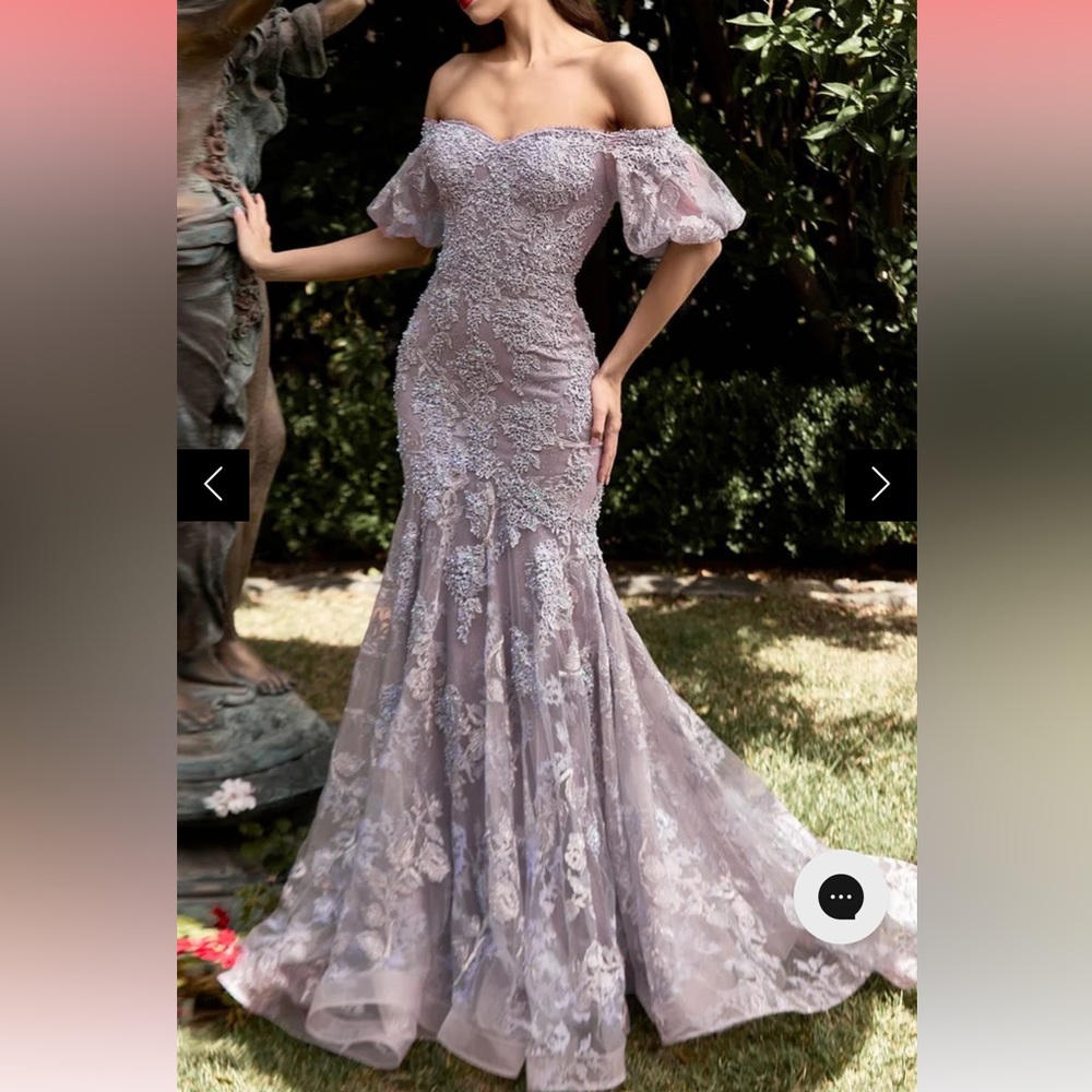 BNWT Cinderella Divine in Violet Size 14 Prom Formal Lace Mermaid Dress